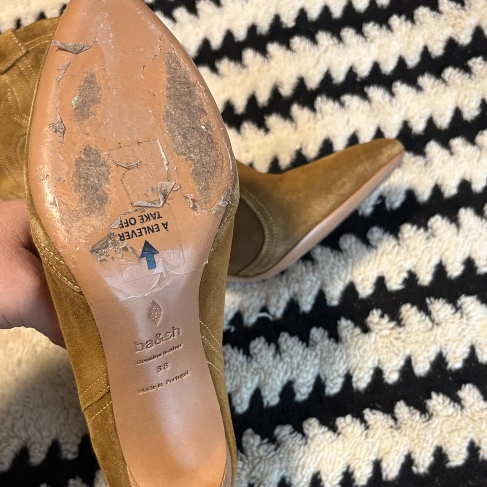 ba&sh Camel Suede Heeled Boots - Picture 2 of 5